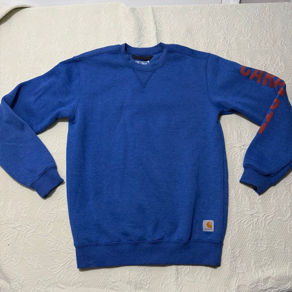 Blue Carhartt crewneck sweater. Size s